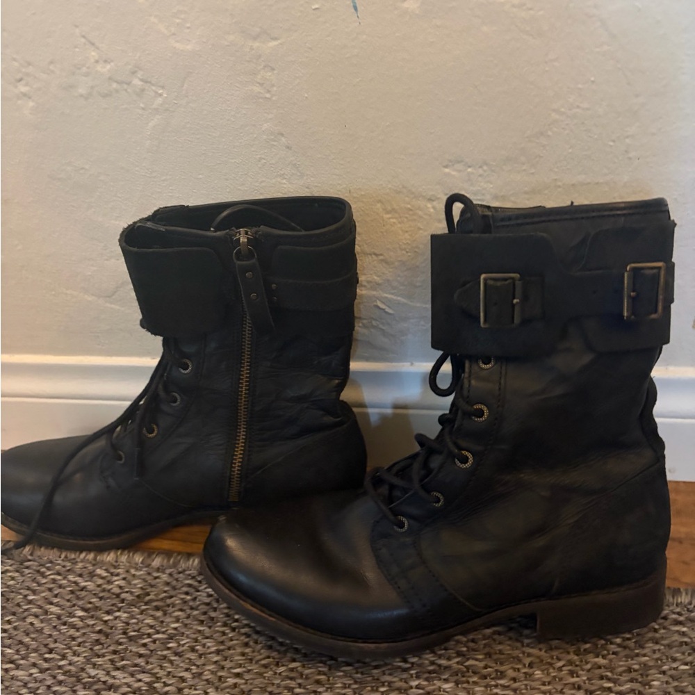 UGG Black Leather Boots - Picture 2 of 8